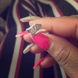 Diamond two heart ring